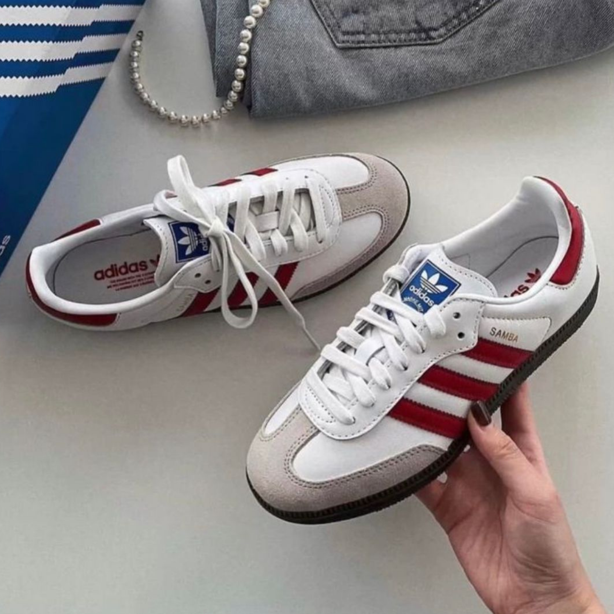 Zapatillas Adidas Samba - Blanco/Rojo