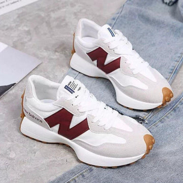 Zapatillas New Balance 327 - Blanco y Burdeos