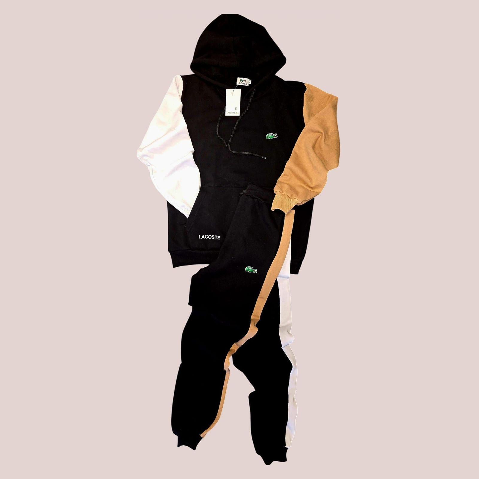 Chándal Lacoste Negro Beige Blanco