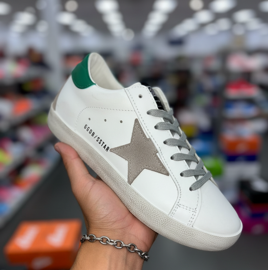 Sapatilhas Golden Goose Super-Star - Brancas e Verdes